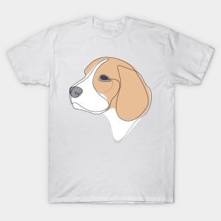 Beagle - one line drawing with colour T-Shirt